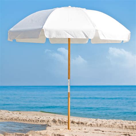 75 Ft Frankford Wood Pole Fiberglass Vented Beach Umbrella W Valance