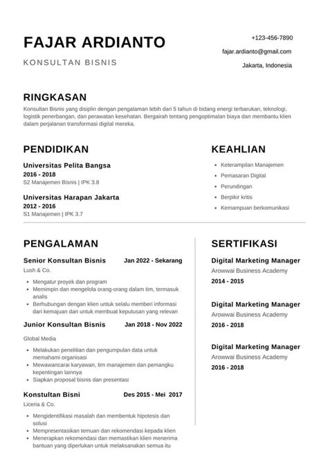 Tips Dan Contoh Cv Ats Friendly Yang Baik Agar Cv Dilirik Hrd My Xxx