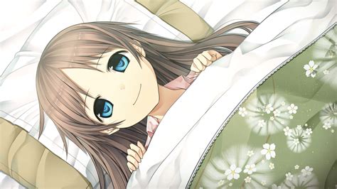 Anime Girl Sleeping On Bed With Green Blanket Hd Wallpaper Wallpaper Sexiz Pix