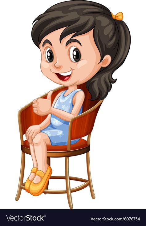 Cartoon Girl Sitting In Chair