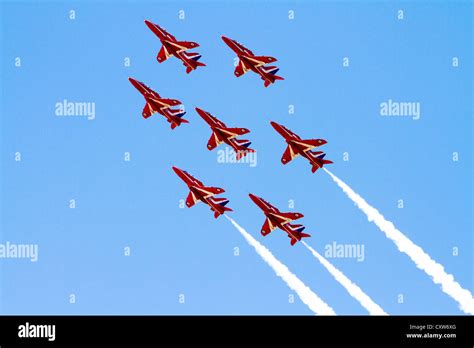 Red Arrows Aerobatics Display Team Stock Photo Alamy
