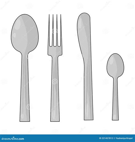 Vector Set Of Cutlery Illustration In Flat Style Stock Vector