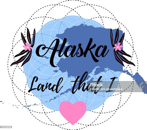 Alaska State Map Creative Vector Typography Lettering Composition With