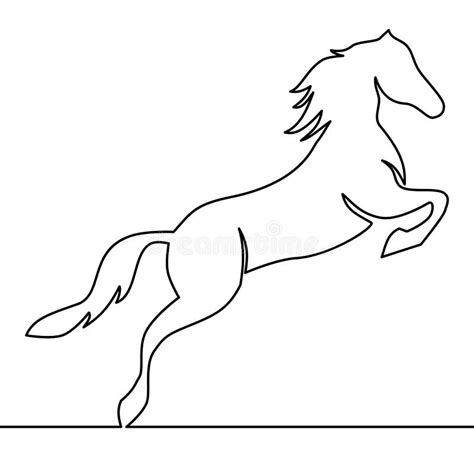 Un Dibujo Lineal Continuo Vector Del Logotipo Del Caballo Ilustración