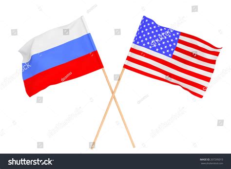 Flags Russia Usa On White Background Stock Illustration 207295015