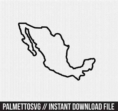 Mexico Outline Svg Dxf File Stencil Monogram Frame Silhouette Etsy