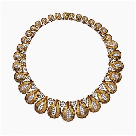 A Cartier Gold Platinum And Diamond Fringe Necklace Jm Necklace