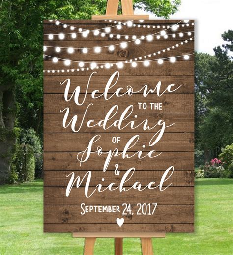 Personalised Welcome Wedding Sign Un Backed A3 A2 A1 Rustic Vintage