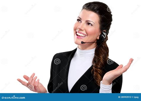 Young Beautiful Woman Call Center Stock Photo Image Of Hotline Face
