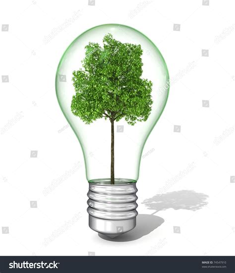 3d Light Bulb With Tree Inside Stock Photo 74547910 Shutterstock