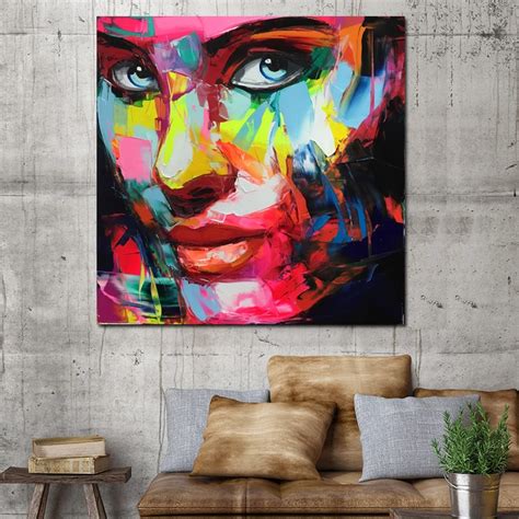Reliabli Art Pop Art Canvas Painting Colorful Face Pictures Poster And