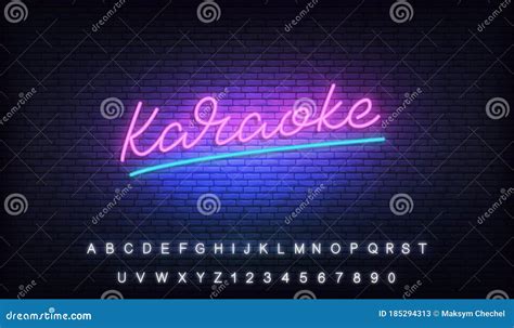 Karaoke Neon Sign Neon Label With Microphone And Karaoke Lettering
