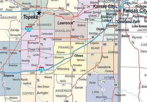 County Map For Kansas