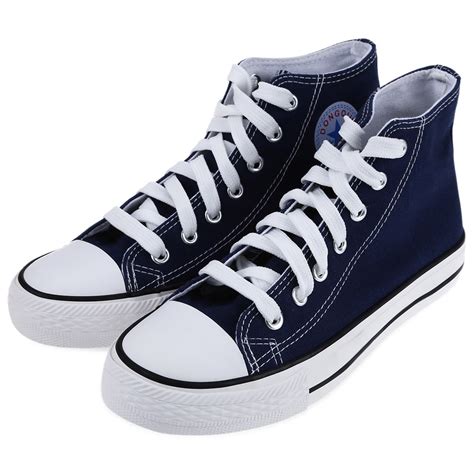 Fashion Canvas Shoes Casual Solid Color Round Toe Shoes Lace Up High