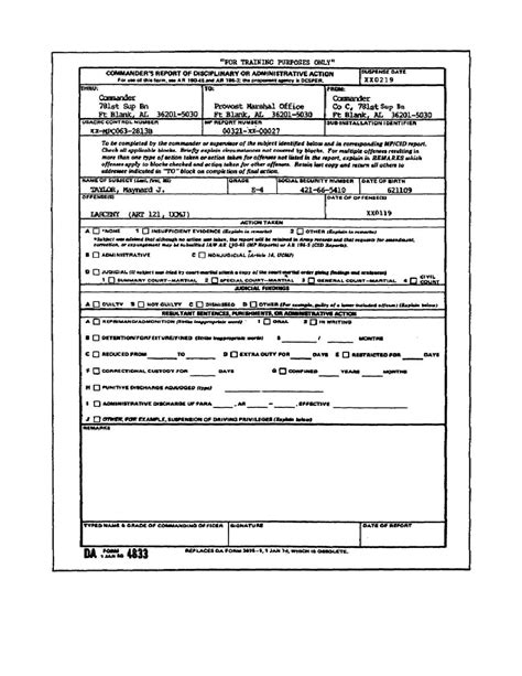 Figure 4 5 Da Form 4833