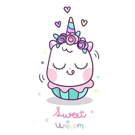 Cute Unicorn Cupcake Cartoon 668069 Download Free Vectors Clipart