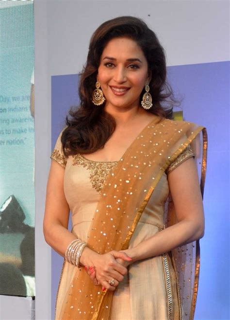 Madhuri Dixit Photos In Light Orange Churidar Salwar Kameez