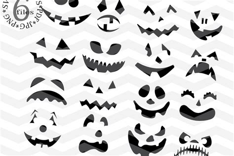 Pumpkin faces svg Spooky faces cutting files - 16 Pumpkin