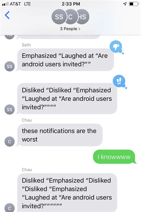 The repetition of etc, as in he. iPhone reactions are ruining group texts and irritating ...