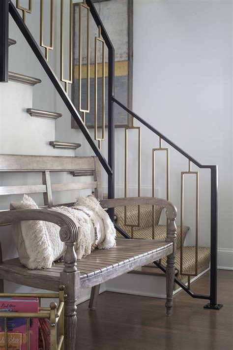 The principal function of the railings is to offer safety and prevent people from falling off the surfaces of the stairways. Lucy and Company | Interior stair railing, Modern stairs, Staircase design