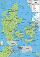 Large size Physical Map of Denmark - Worldometer