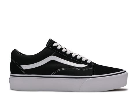 Vans Adult Unisex Old Skool Platform Shoes Blackwhite Etsy