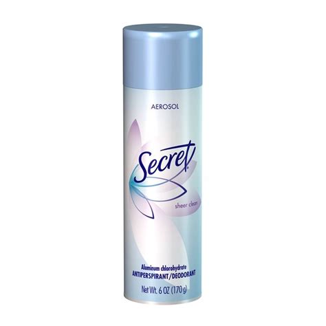 Secret Aerosol Antiperspirant And Deodorant Sheer Clean Scent 6 Oz 6 Oz