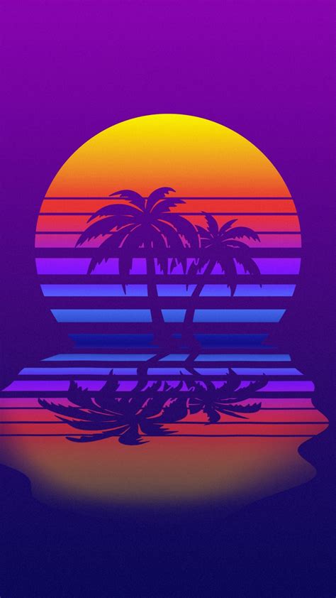 1080x1920 Sunset Retrowave Synthwave Iphone 7 6s 6 Plus And Pixel Xl