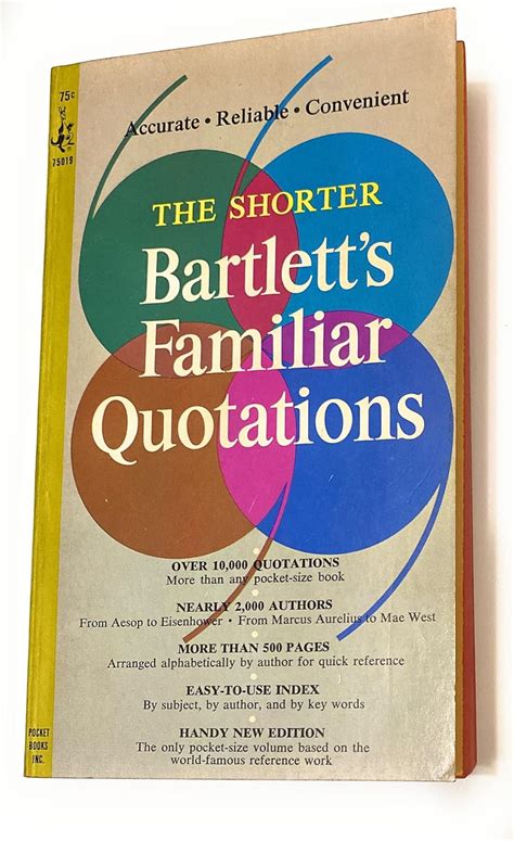 The Shorter Bartletts Familiar Quotations Bartlett John Books