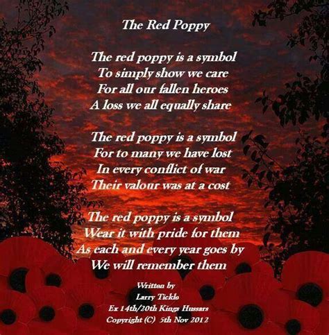 Memorial Day Poppies Poem Best And Most Beautiful Things Must Be