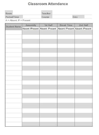 attendance form  az business templates forms