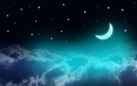 Premium Photo Crescent Moon Over Clouds In A Starry Night