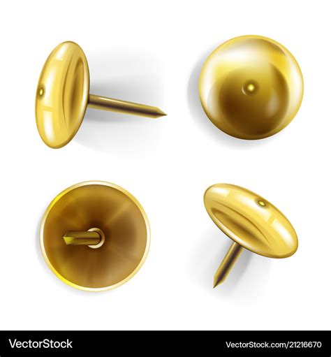 Paper Pin Metallic Realistic Royalty Free Vector Image