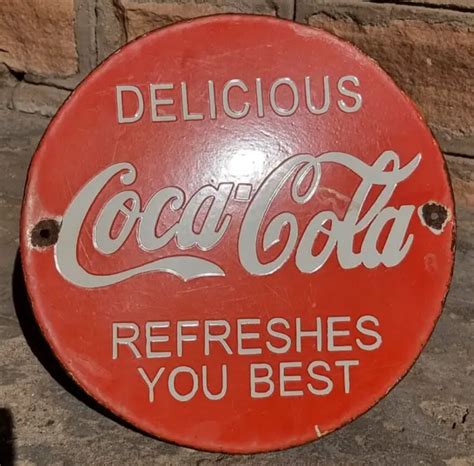 S Old Vintage Antique Rare Coca Cola Embossed Porcelain Enamel Sign Board Picclick