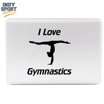 I Love Gymnastics Text With Silhouette Female Gymnast Decal Indy