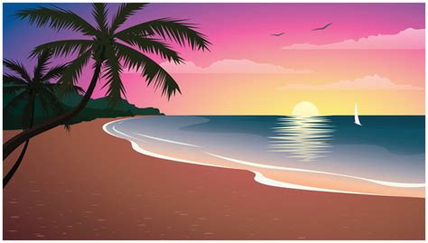 Download Sunset Beach Background Bhmpics
