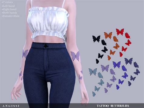 Sims 4 — Tattoo Butterflies By Angissi — For All Questions Go Here