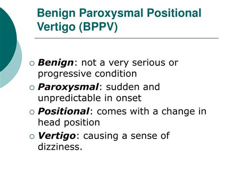 Ppt Assessment And Treatment Of The Dizzybalance Patient With Bppv