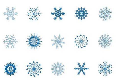 Snowflake Winter Set Vector Illustration Free Vector Graphics All