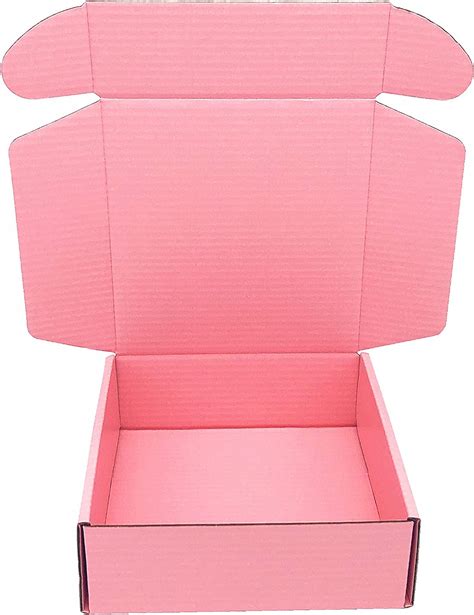 pink small cardboard shipping box 10 x 8 x 2 7 inch corrugated packaging storage boxes 10 pack