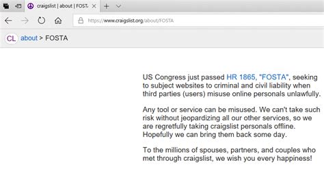 Craigslist Shuts Down Personals Ads In United States Legit Reviews