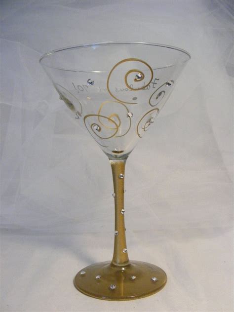 Birthday Martini Glass For Fabulous Golden Girl 50th Or 60th Etsy