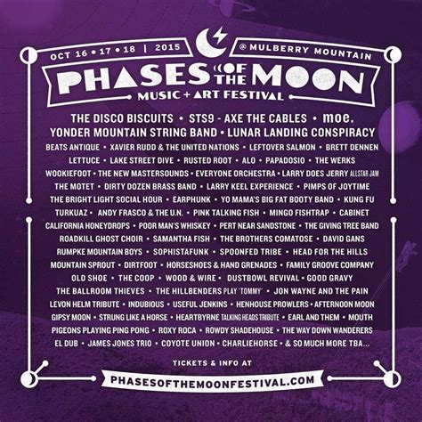 Phases Of The Moon Music Art Festival 2015 Lineup The Jam Band Art Festival The Disco Biscuits