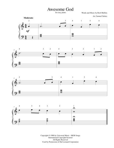 Awesome God For Easy Piano Sheet Music Pdf Download