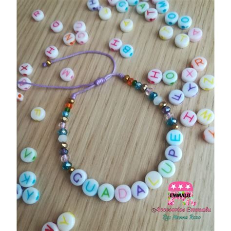 Manilla En Letras Hacer Pulseras Bisuteria Pulseras Bonitas