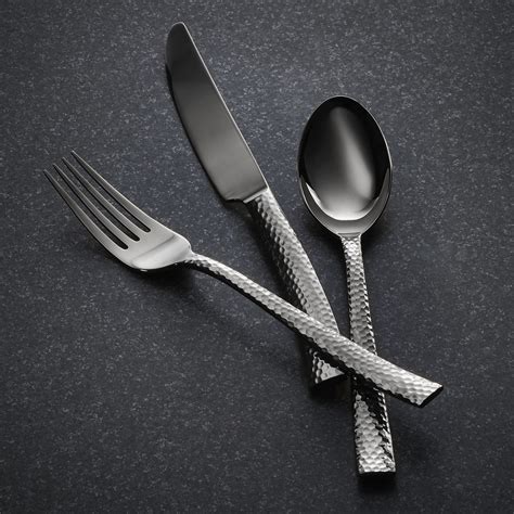 Paris Hammered Titanium Cutlery Gunmetal 20 Piece Set Argent