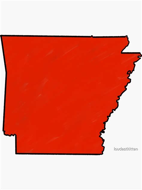 Arkansas Red Outline Sticker By Loudestkitten Redbubble