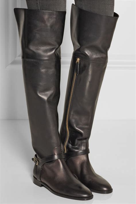burberry shoes and accessories leather over the knee boots net a porter over the knee