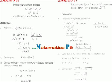 Divisi N De Polinomios Por El M Todo Clasico O Tradicional Ejercicios