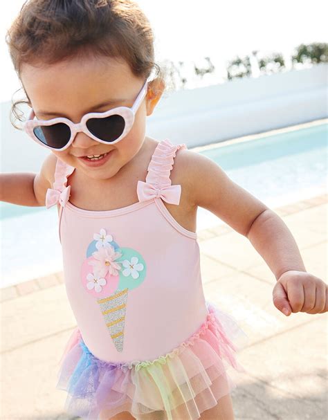 Baby Ice Cream Skirted Swimsuit Pink Baby Girl Beach And Swimwear